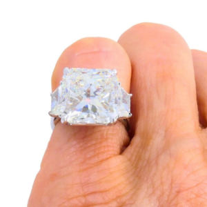 GIA Certified 8.02 Carat Emerald Cut Diamond Ring in 18K White Gold